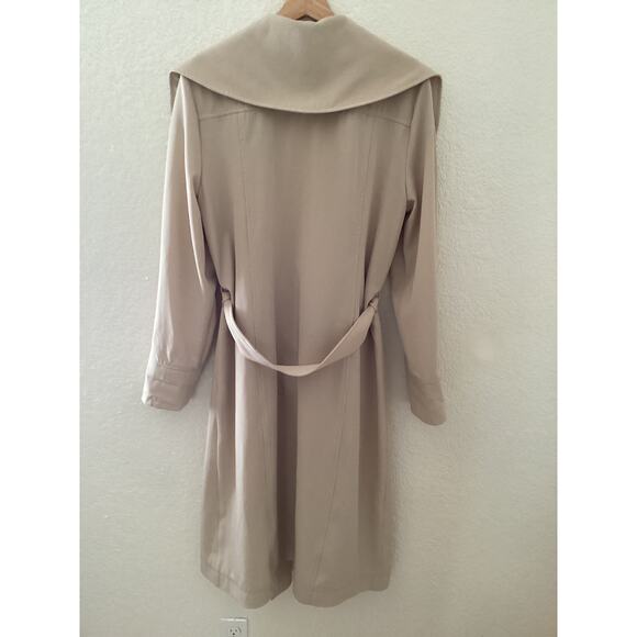 Avec Les Filles Tan Classic Trench Coat Preppy Minimalist - Picture 4 of 5